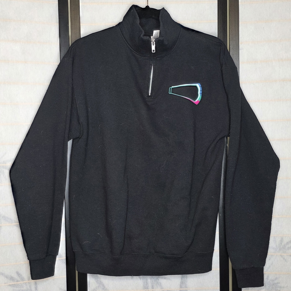 Jerzees Black Half-Zip Sweatshirt with Colorful Logo
